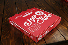 جعبه پیتزا دو نفره کرافت یا سفید چاپ تک رنگ